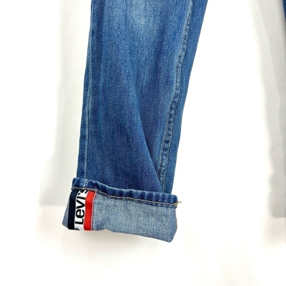 Levi’s Youth Boys Sz 12 Regular 502 REGULAR TAPER Blue Denim Jeans Roll Up Hem - Picture 2 of 13